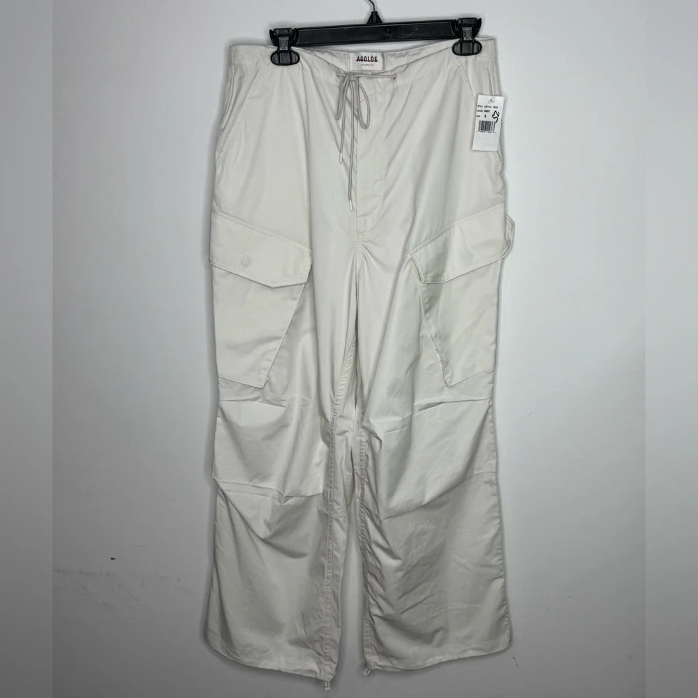 Agolde Ginerva Cargo Pants Cotton White Women’s Small - Picture 2 of 7